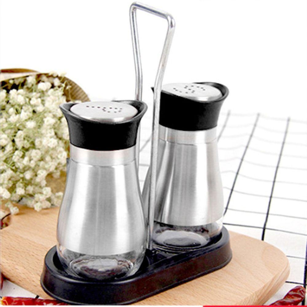 R-FLOWER Seasoning Tank Storage Seal up Stainless Steel Shaker Kaca Panci Garam