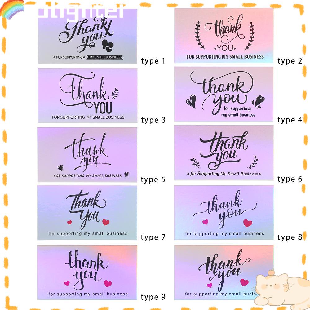 Solighter 50PCS Thank You Card Paket Insert Thanks Customer Express Appreciation Kartu Ucapan