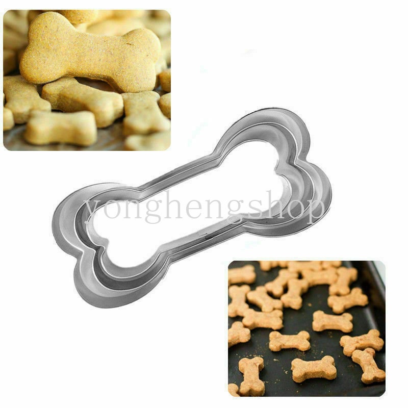 3 Pcs/set Cetakan Biskuit Bentuk Tulang Anjing Stainless Steel Cookie Cutter Kue Dekorasi Alat Dapur DIY Pastry Baking Mold