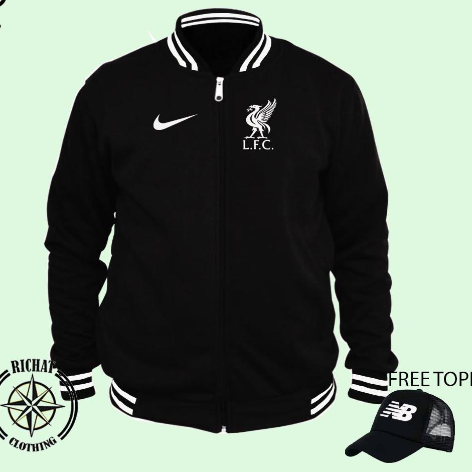 Langsung Atc JAKET BASEBALL VARSITY PRIA & WANITA LIVERPOOL GRATIS TOPI  (ZIPPER) /SWEATER/BOMBER/HO