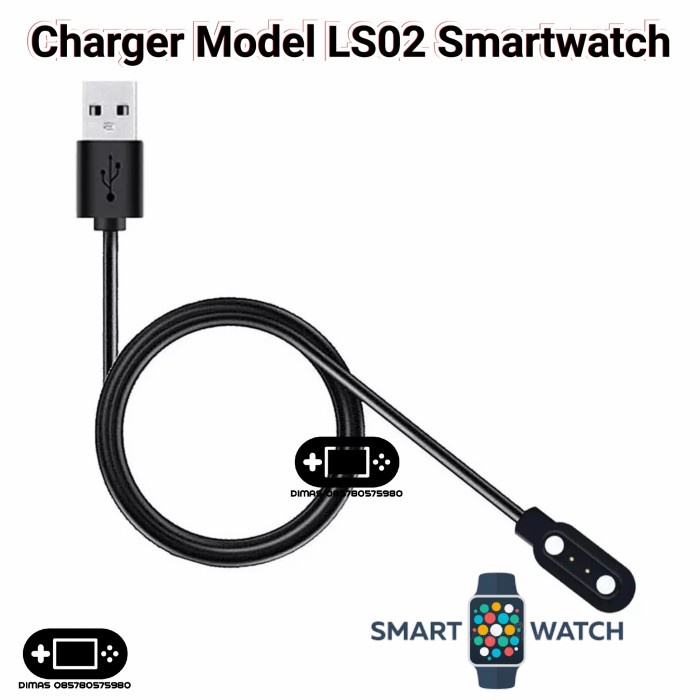 Kabel Charger Fast Charging Model LS02 Smartwatch Charging T500 T55 X6 X7 HW 12 16 Kabel Model LS02 