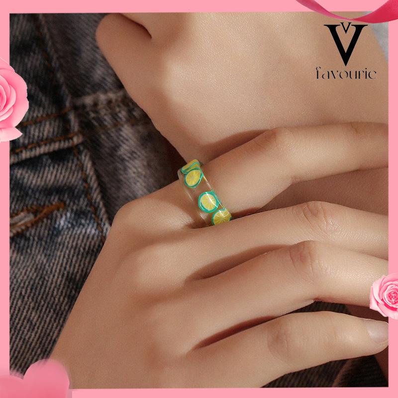 CODCincin Bahan Resin Akrilik Bentuk Buah Untuk Wanita Fashion Korea-FA