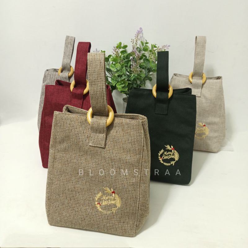 [OREGANO] Christmas Hampers Bag Tas Souvenir Ring Goodie Bag Natal Knot