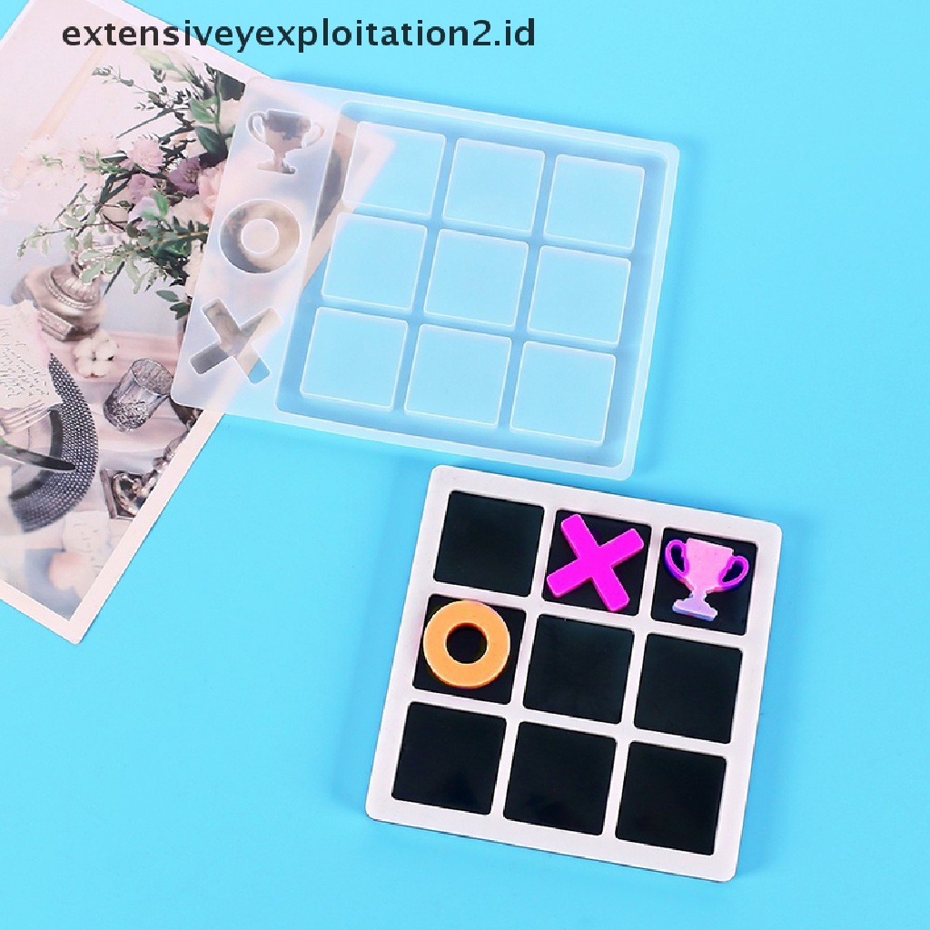 {NEW} 1pc Kecil Tic Tac Toe OX Cermin Game Catur Cermin Cetakan Casg Silikon Alat Perhiasan.