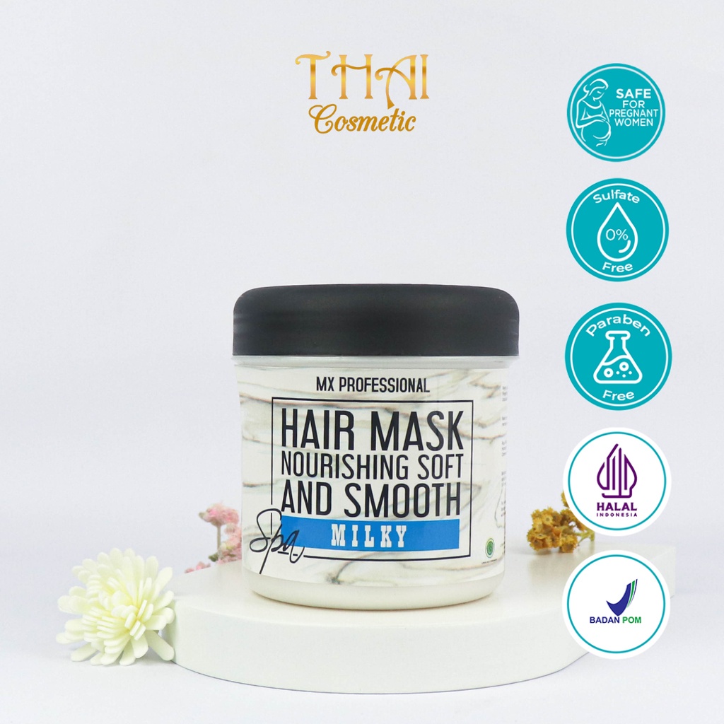 Ningrum - MX Professional Hair Mask 500gr | Masker Rambut Nourishing Soft and Smooth | Perawatan Rambut Creambath Ginseng Strawberry Choco Milky Spa Sachet Original BPOM - 6710