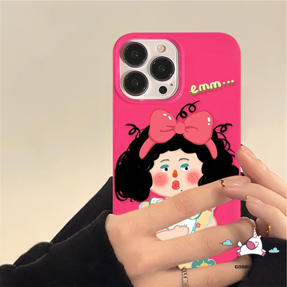 IPHONE Case Kompatibel Untuk Iphone11 13 12 14 Pro Max XR 78 Plus X XS Max SE 2020 Permen Glossy Kartun Lucu Imut Gadis Shockproof Protection Camera Ros Red Soft Tpu Silicon Back Cover