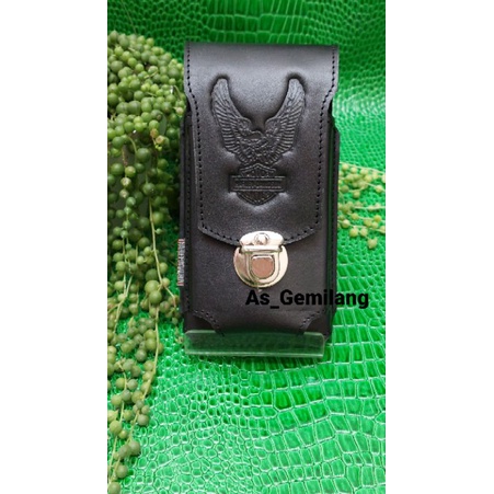 sarung hp dompet hp pinggang kulit asli embos harley