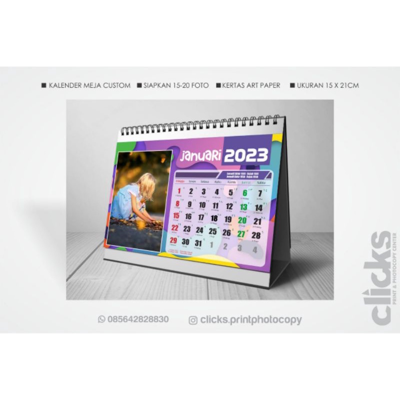 

kalender meja custom satuan