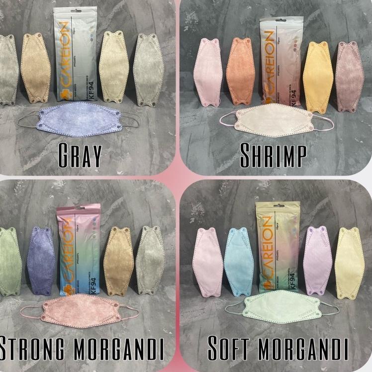 ㅺ KF94 GRADATION CAREION SHRIMPINK GRAY SOFT STRONG MORANDI 1PACK ISI 10PCS MIX WARNA / MASKER KF 94