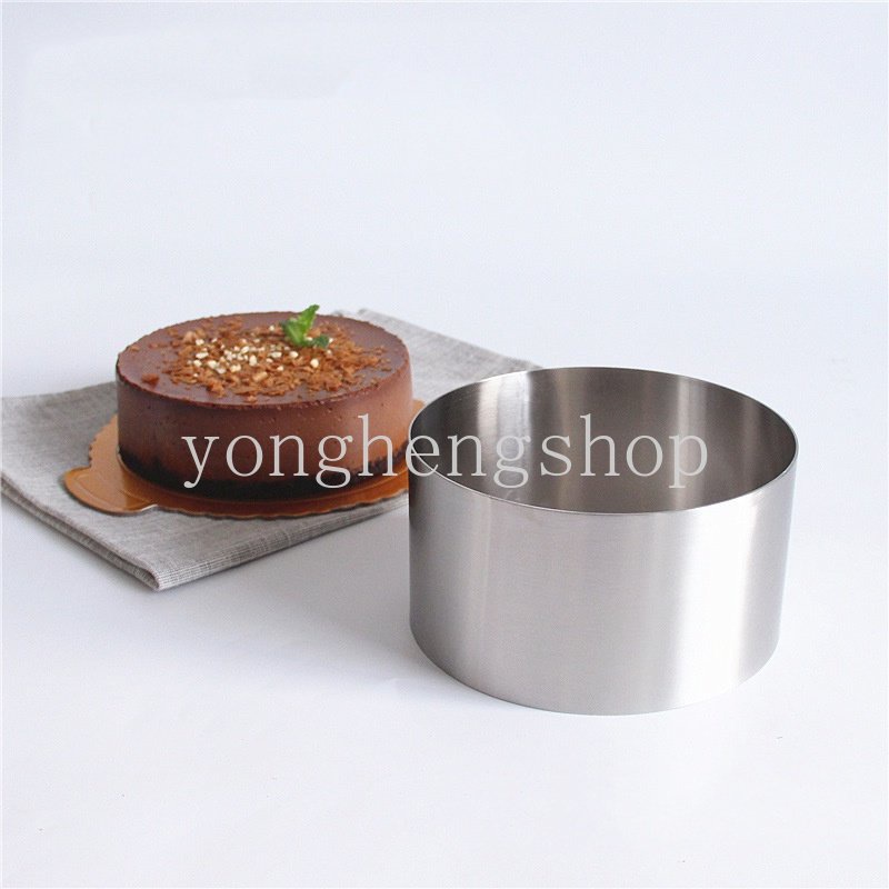 5/6 /6 /8 /10 cm Stainless Steel Bulat Mousse Ring Dessert Kue Cetakan Cookie Biskuit Cutter Tart Rings Dapur DIY Cetakan Kue