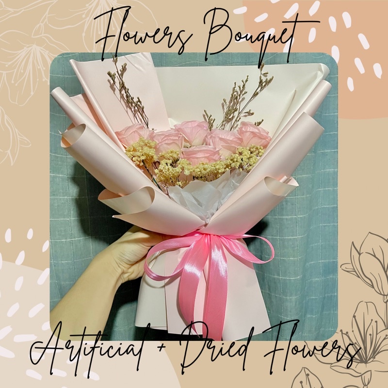 Jual [READY] Artificial+Dried Flowers Bouquet [Bouquet Wisuda, Buket ...