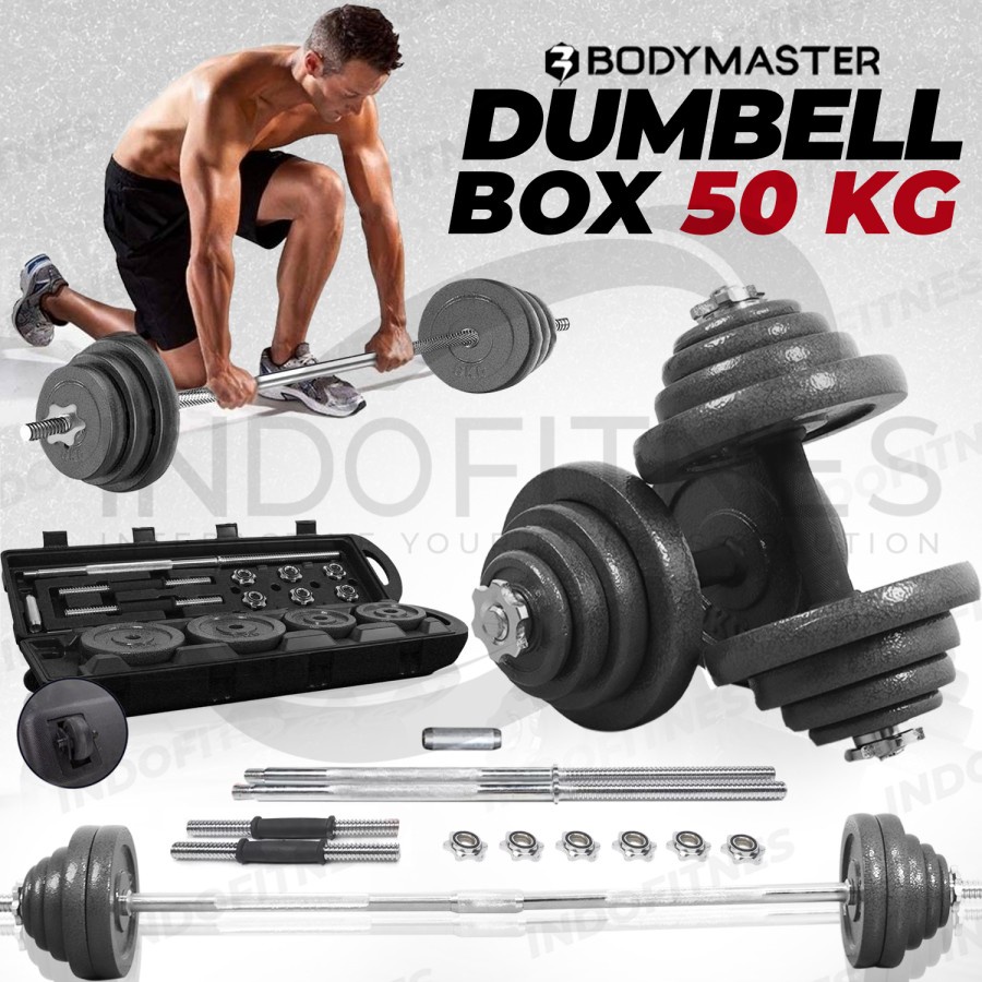 BODYMASTER Dumbell Set Box 50kg A060 Barbel Koper 50 kg Dumbel