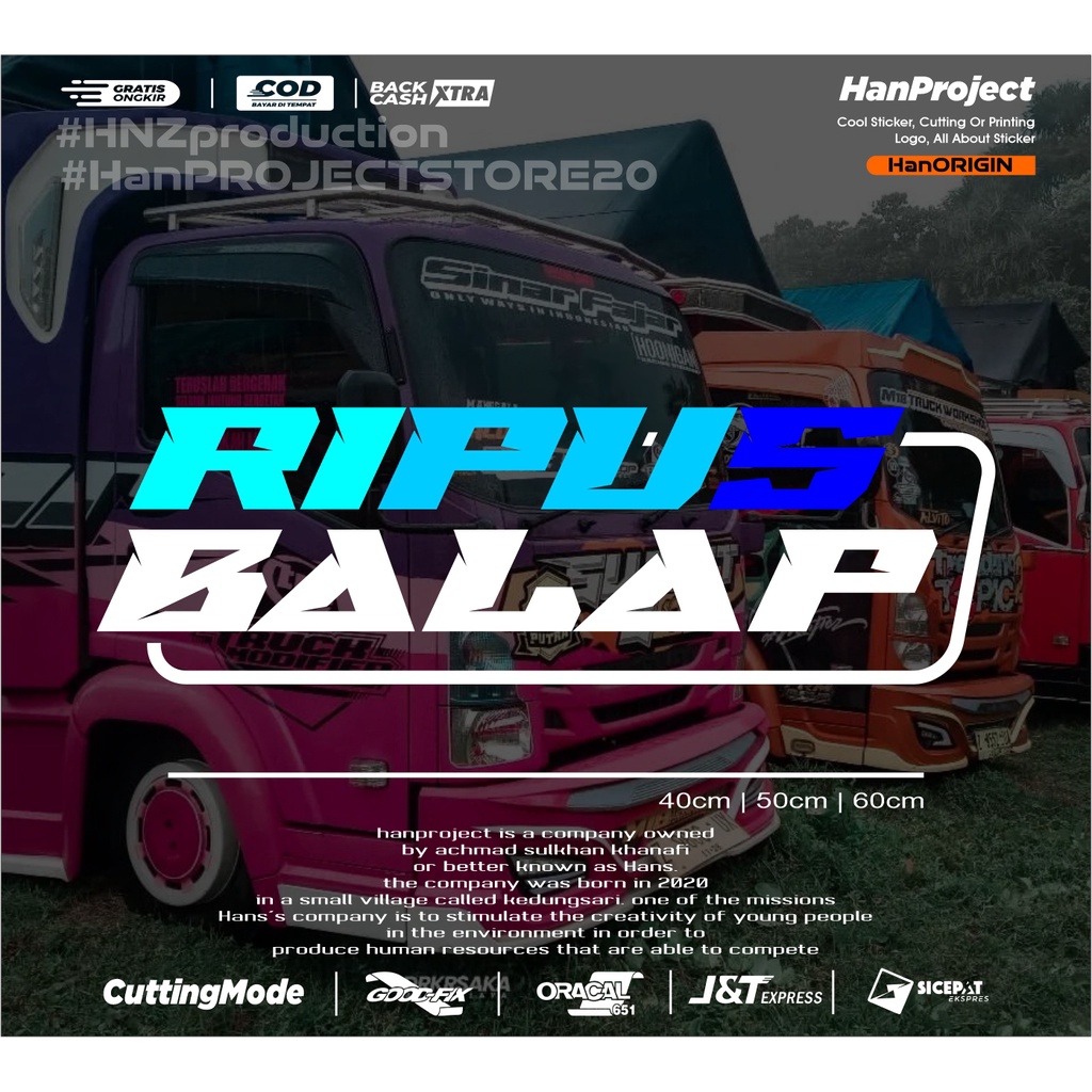 STICKER CUTTING RIPUS BALAP KACA TRUK KEREN TERBARU REFLECTIVE