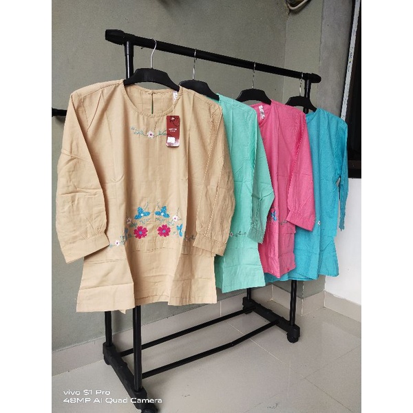 ATASAN BLOUSE WANITA PREMIUM POLOS BORDIR/ BLOUSE KATUN PREMIUM / by BWI 188