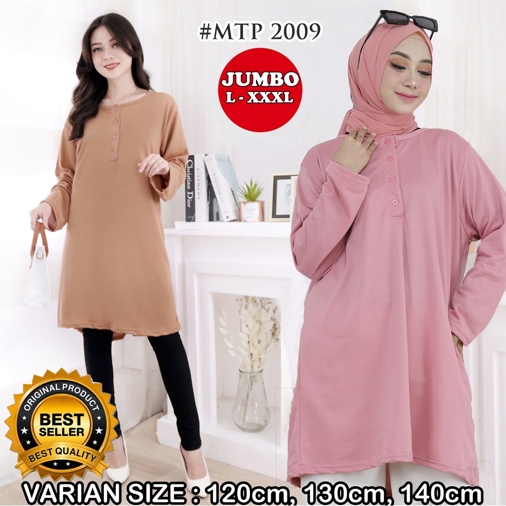 TUNIK JUMBO WANITA BUSUI LD 120 - LD 130 - LD 140 TUNIK KANCING BIG SIZE