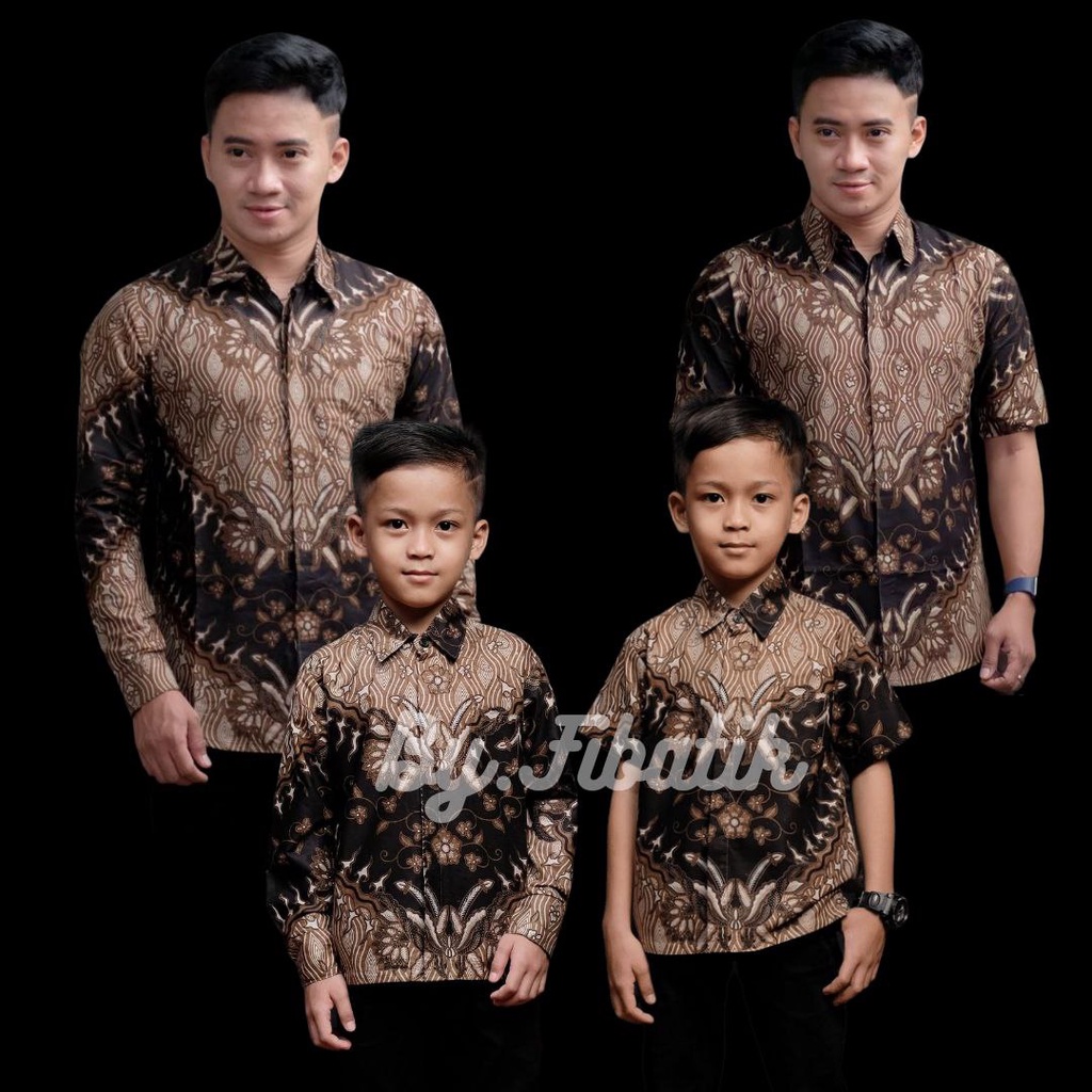 Kemeja Batik Anak Laki-laki Lengan Panjang Couple Batik Ayah Dan Anak Cowok