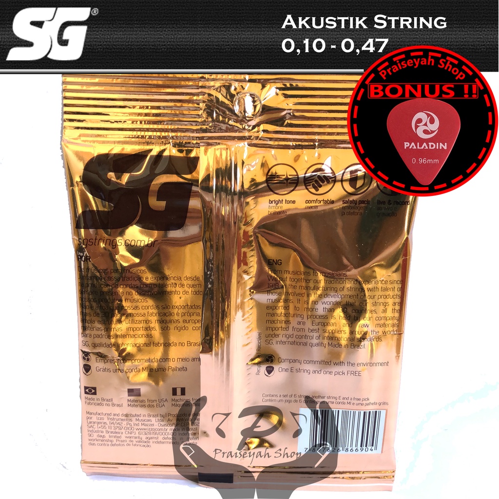 Senar Gitar Akustik String 010 SG Original Phosphor Bronze 011