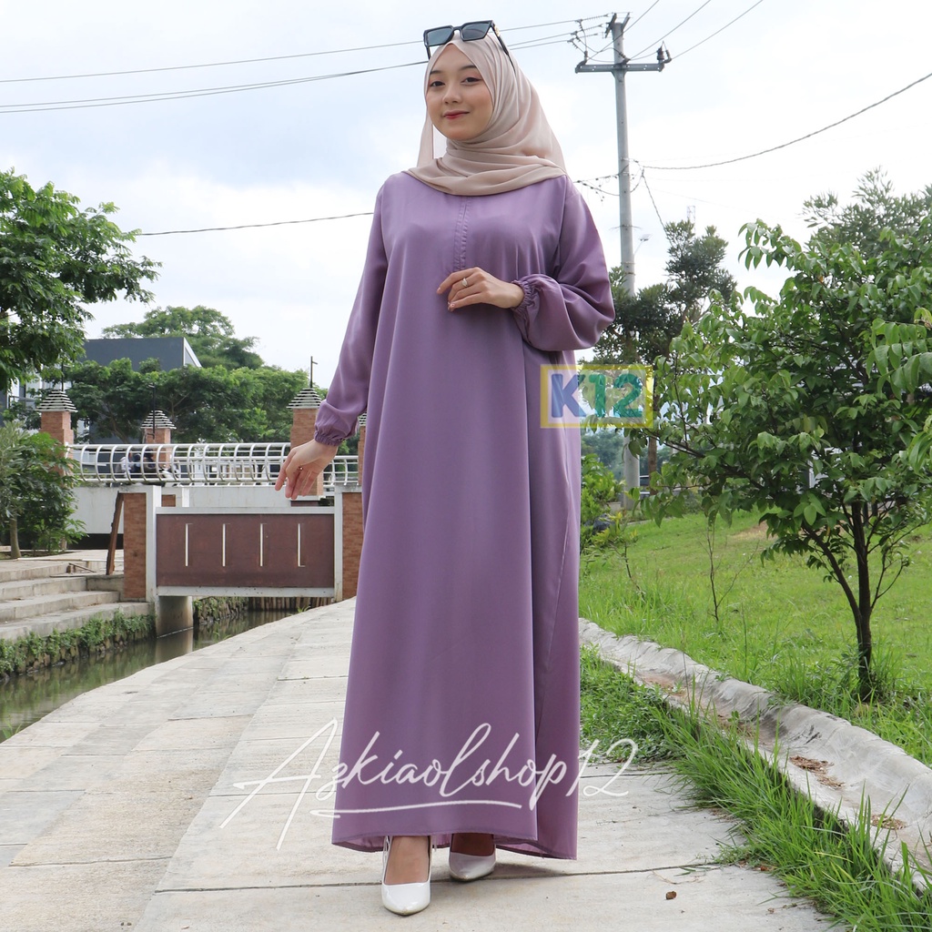 ( BISA COD) ABAYA TURKEY LENGAN KARET / LONG DRES GAMIS ABAYA LENGAN KARET/ BASIC ABAYA POLOS /GAMIS