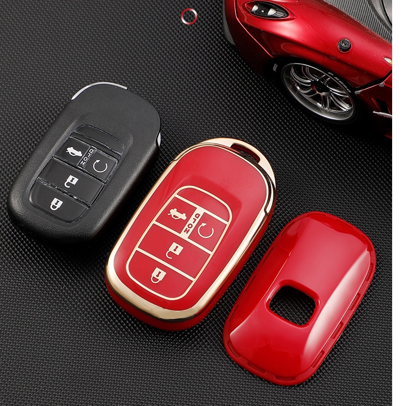 [Tersedia] Untuk Honda HRV 2022 Plating TPU Key Cover Tanpa Kunci Casing Case Keychain Aksesoris