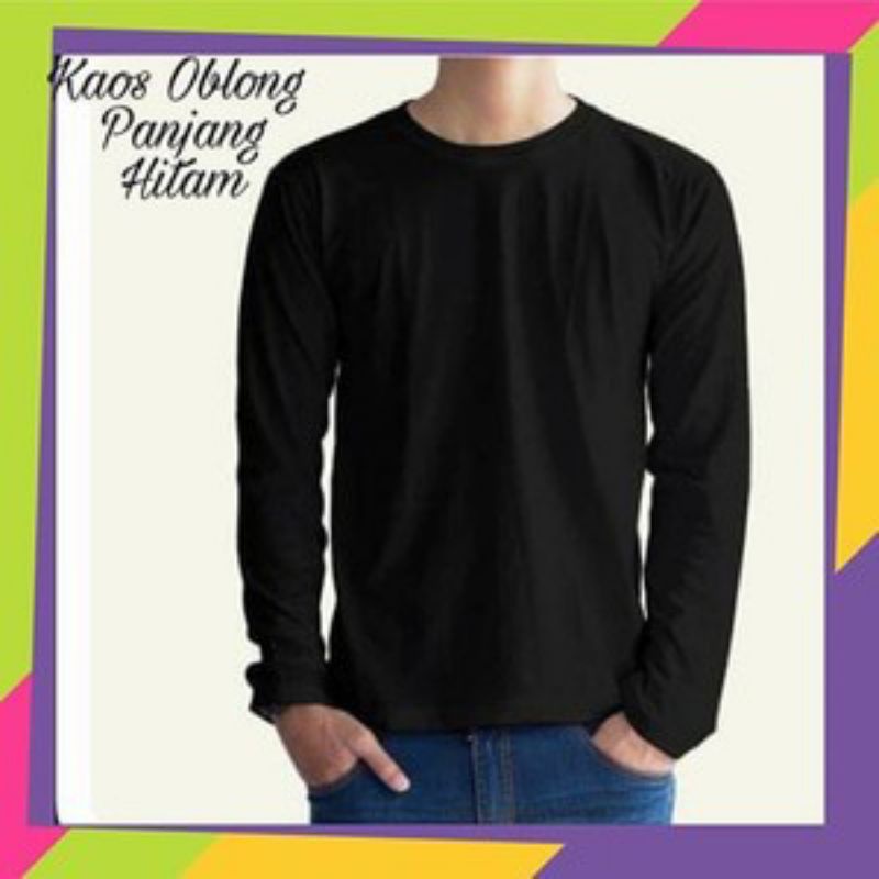 Kaos Polos Lengan panjang pria wanita. kaos Oblong panjang.