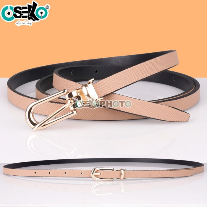 Ikat Pinggang Wanita Oselo Ikat Pinggang Wanita Ring Korea/Sabuk Tali Pinggang Cewek COD - Krem, Pan