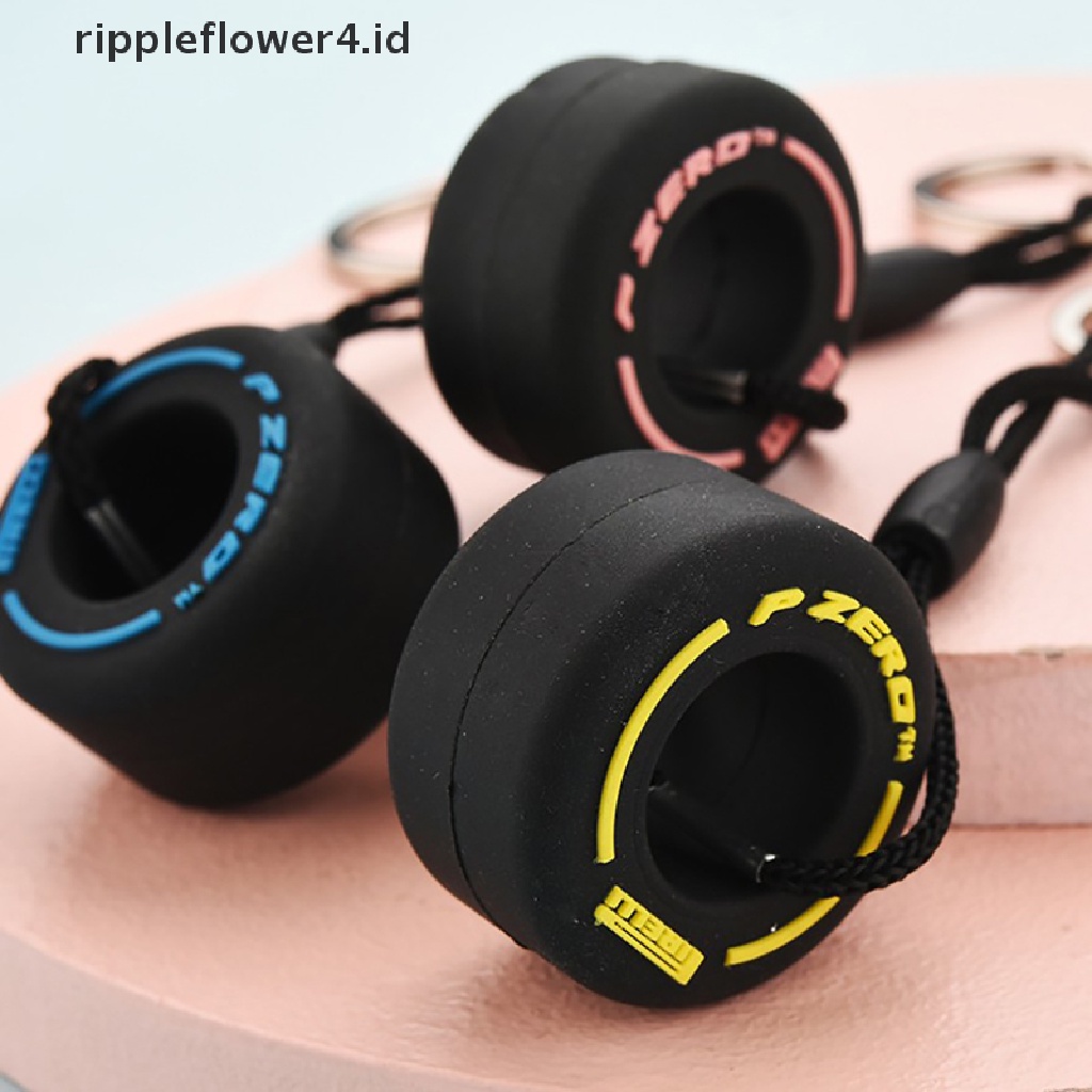 {rippleflower4.id} F1 Souvenir Balap Gantungan Kunci Ban Mobil Hadiah Gantungan Kunci Mobil Mini Unisex Key-Ring~