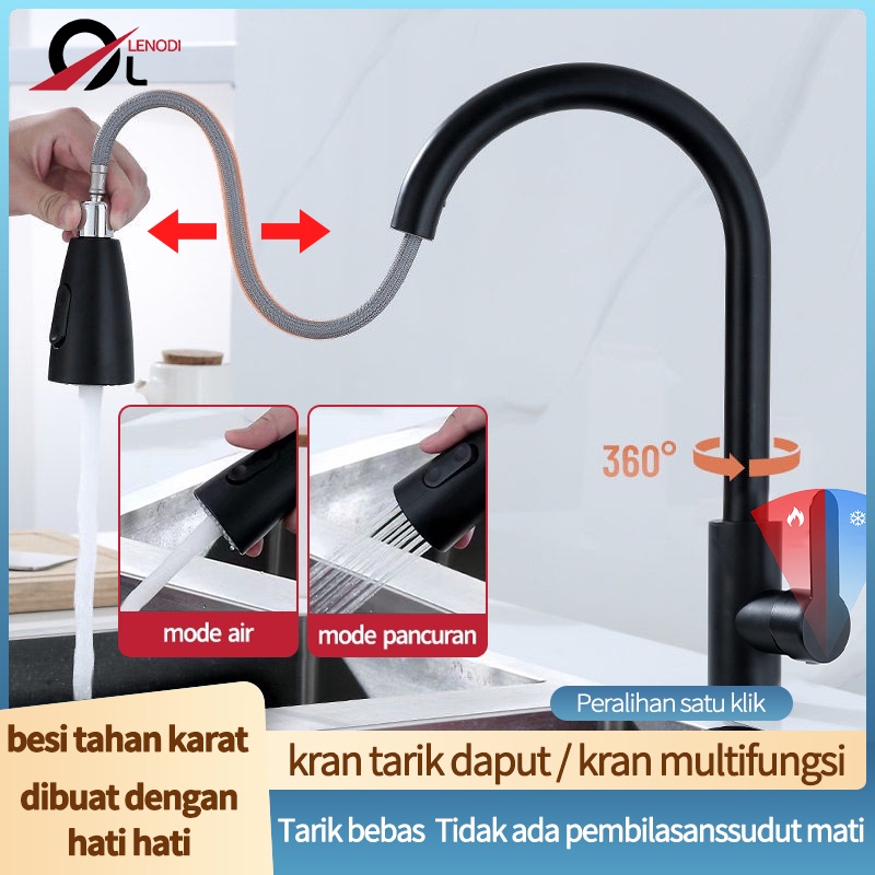 Kran Sink Mixer Tarik Stainless SUS 304 Hitam/Black/Black Gold/Kran Cuci Piring