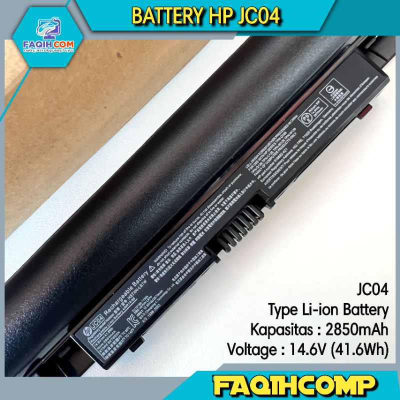 Baterai Original Hp 14-BS003TU 14-BS003TX 14-BS004TU JC04 JC03