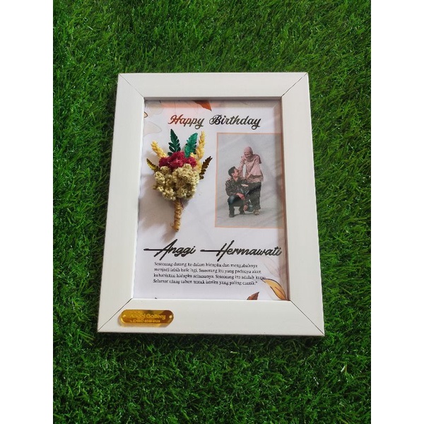 Kado Ulang tahun | Kado Pernikahan | Kado wisuda | frame bunga kering