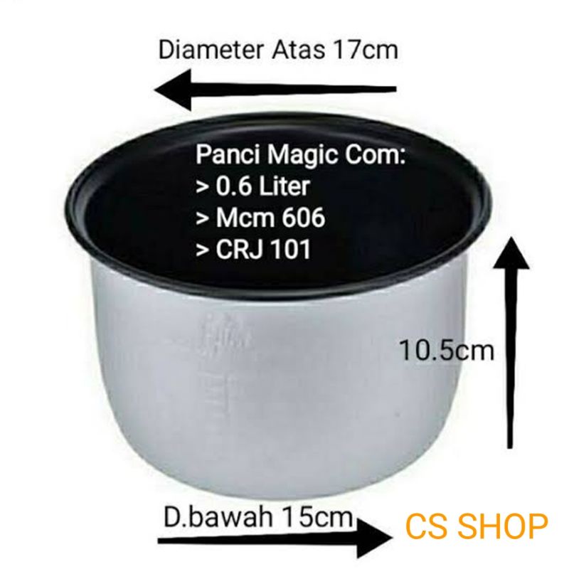 Panci rice cooker 0.6liter sampai 1.8liter miyako/Panci Magic Com/Dalaman Magic Com atau Rice Cooker