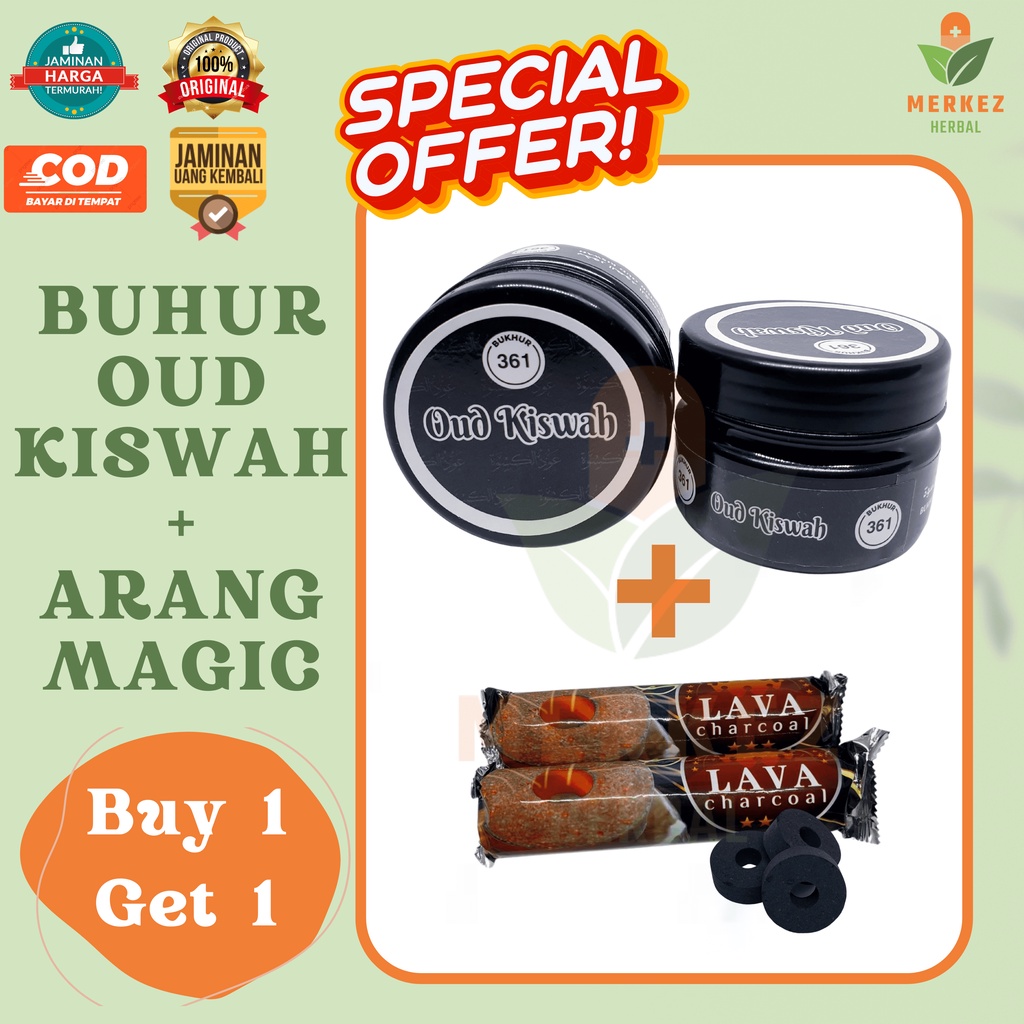 Paket Buhur Bukhur Bakhoor Arab Habib Gaharu Oud Kiswah Arf 30 Gram Dan Arang Areng Magic Termurah - Paketan Bukhoor Bukhor Bakhor Dupa Gahru Oud Kiswah Wangi Asli Habaib Original