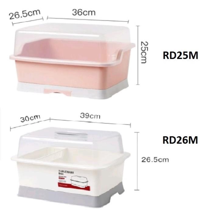 Rak piring 2 susun Dish Dryer Box pengering tertutup tirisan air 6050