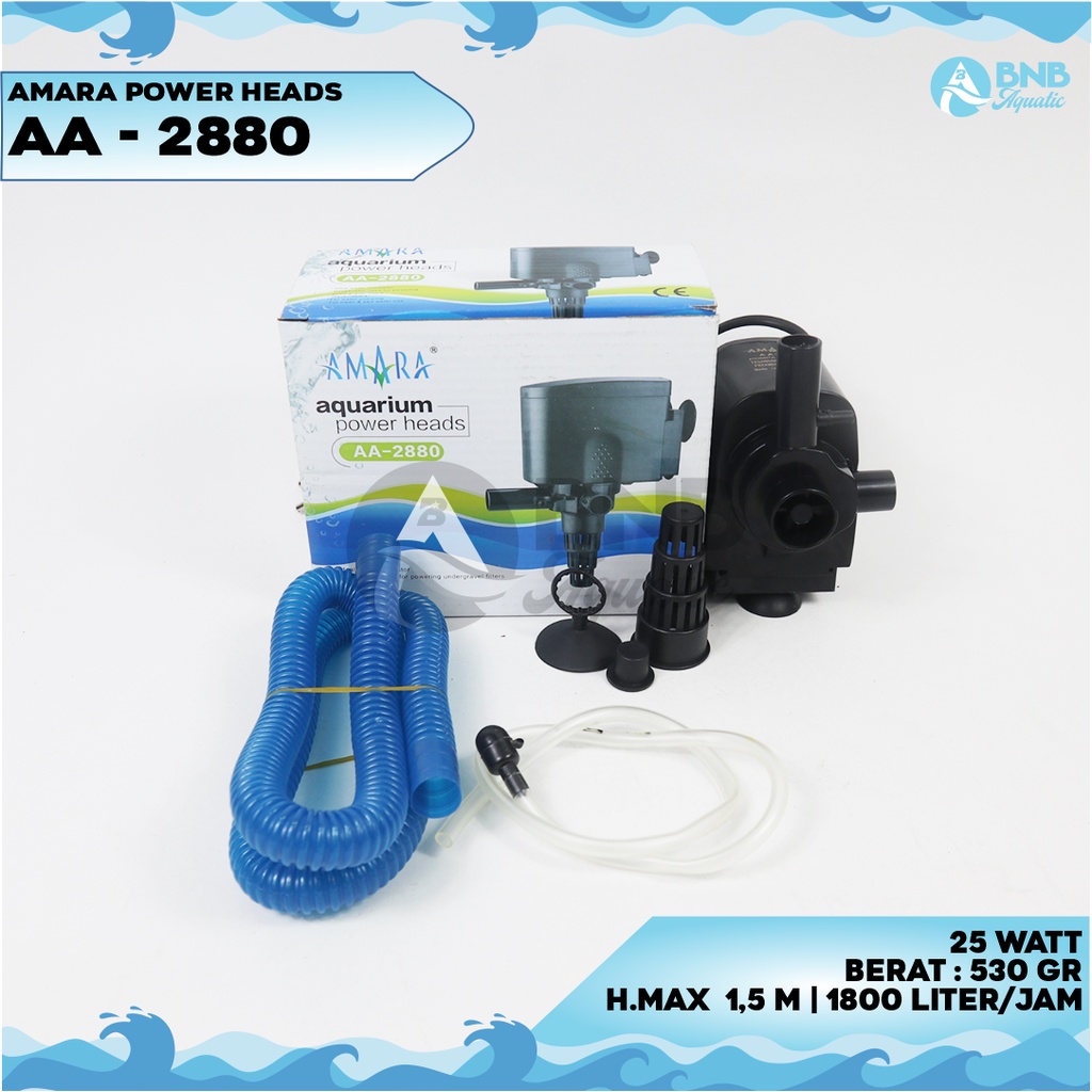 Amara Aquarium Power Heads AA 2880 Pompa Venturi Aquarium Kolam AA-2880
