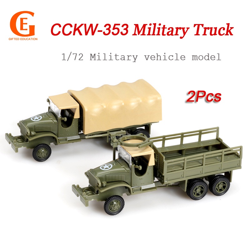 1/72 CCKW353 Truk Model Kendaraan Off-road Mobil Mainan Rakitan 4D