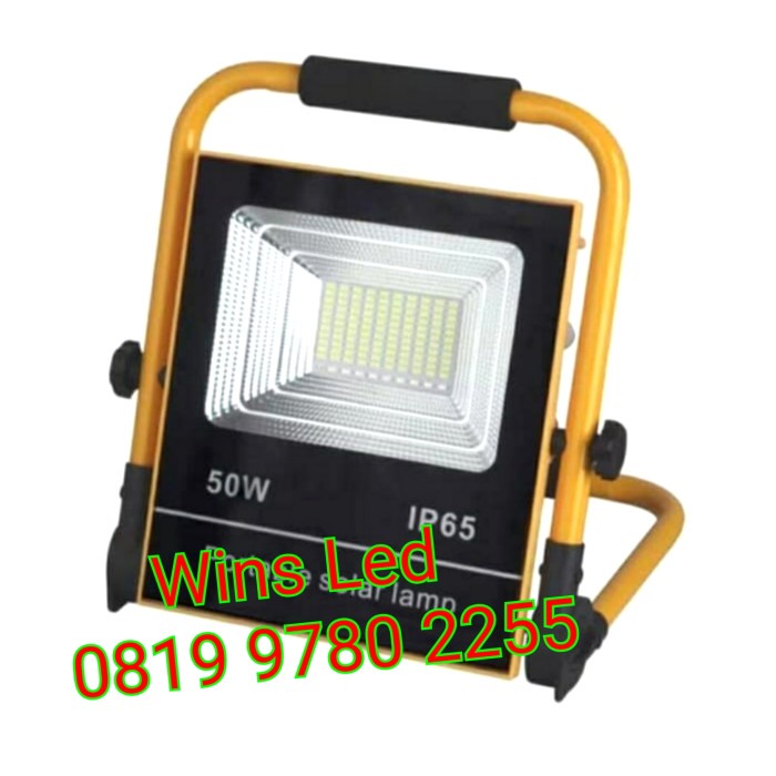 LAMPU SOROT LED 50W SOLAR PANEL TENAGA SURYA 50WATT PORTABLE 50 WATT