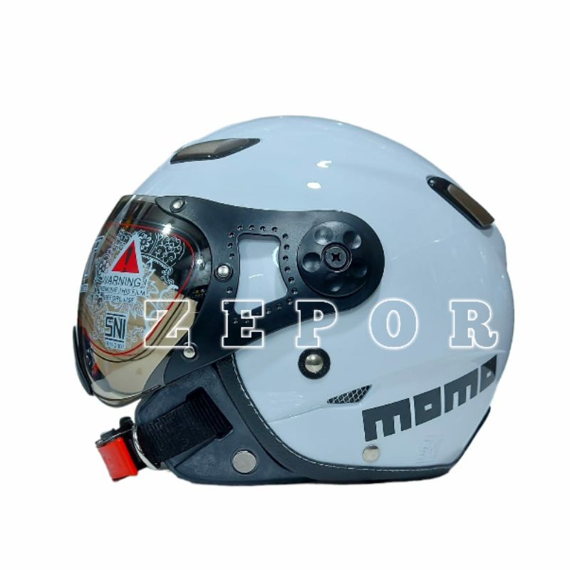 Helm JPN MOMO PILOT Solid Putih Original SNI Half Face