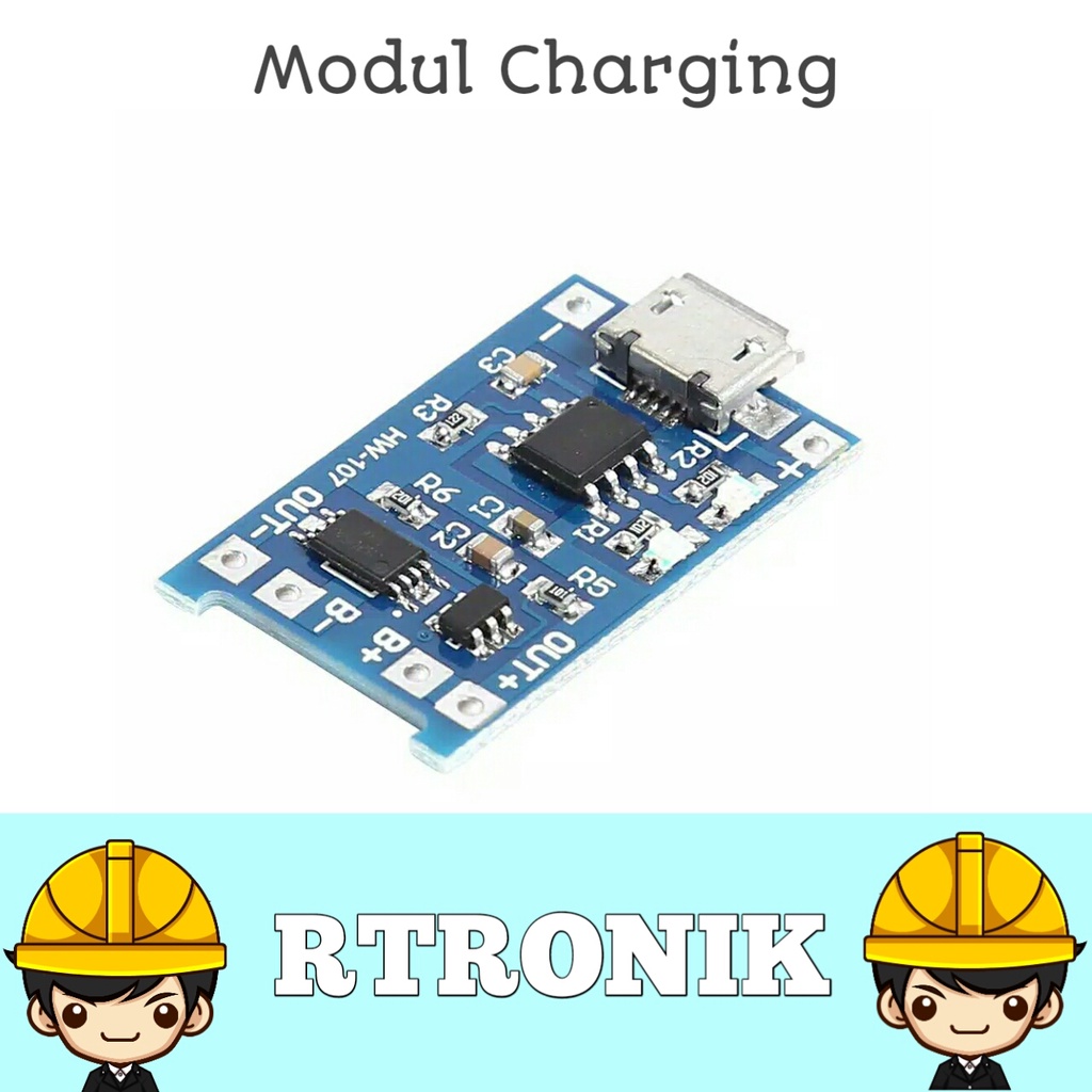 Modul Cas Baterai Lithium 18650 Micro USB TP4056 Charging Charge Protection + PROTEKSI