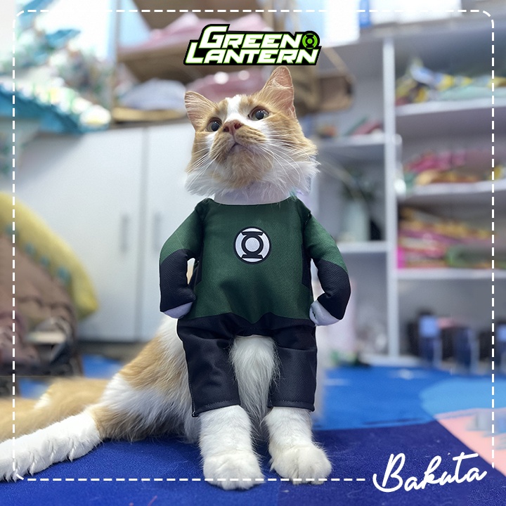 Kostum Superhero untuk kucing dan anjing Lucu Cosplay DC Hero Green Lantern / WonderWoman / The Flash / Kostum kucing Murah / Baju Kucing Tangerang size S-XL