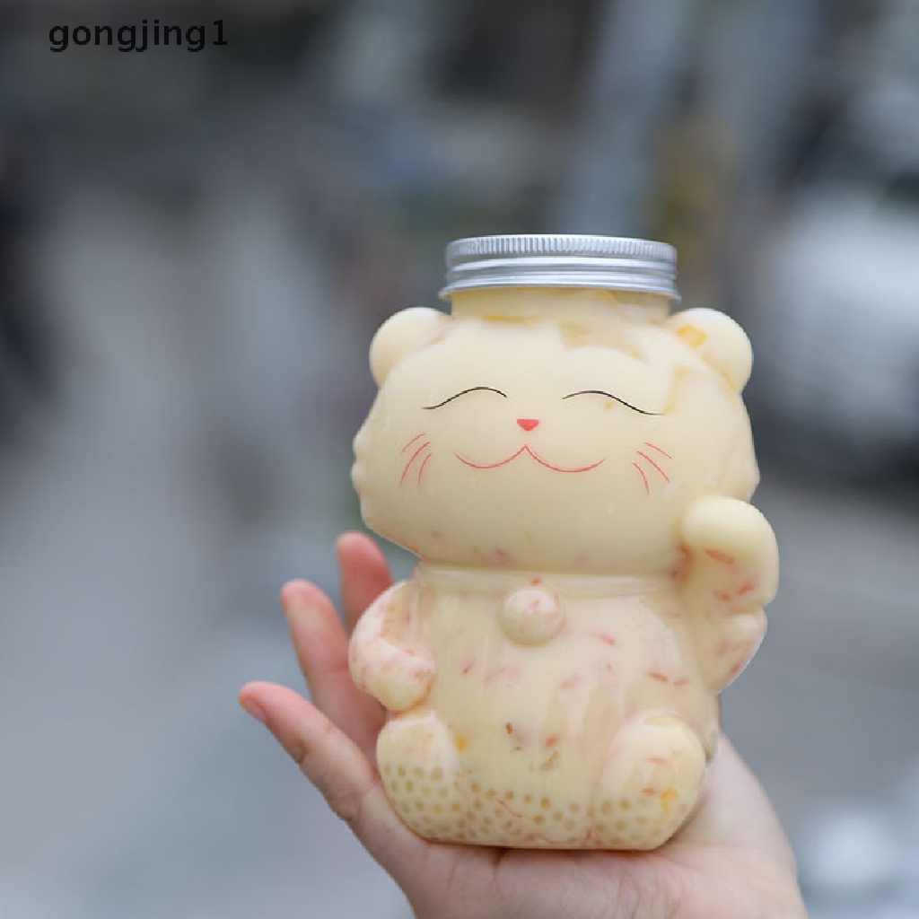 Ggg Botol Jus Homemade Desain Kucing Botol Minuman Botol Juice Botol Jus Minuman Jus Transparan Botol Teh Susu Minuman Dingin Milk Tea Juice Sealed Cap Bottle ID