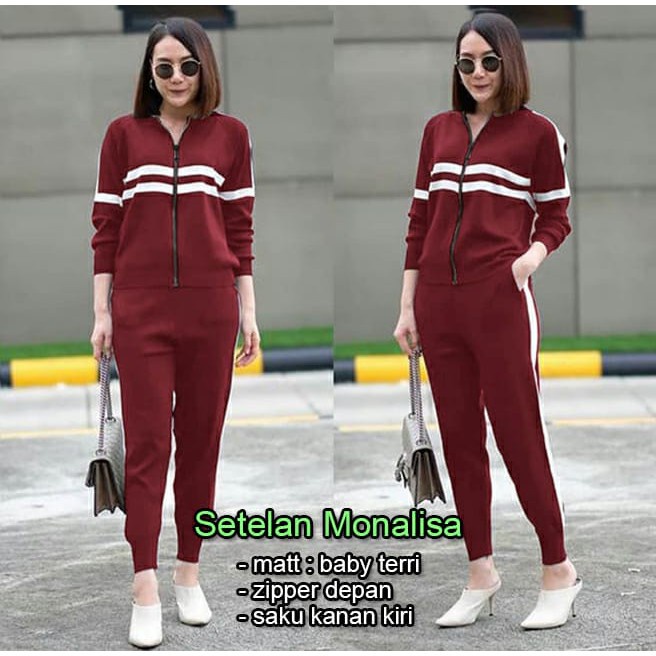 PIK - Setelan Training Monalisa XL, XXL, 3XL / Training Wanita/ Baju Olahraga Wanita