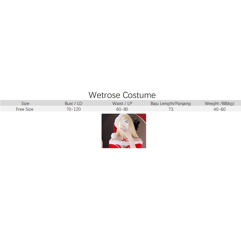 【Wetrose】Ready Stock New Sexy Lovely Cute Girl Christmas Santa Claus Cosplay Costume Uniform Clothes Natal Kostume Baju Lucu Dress