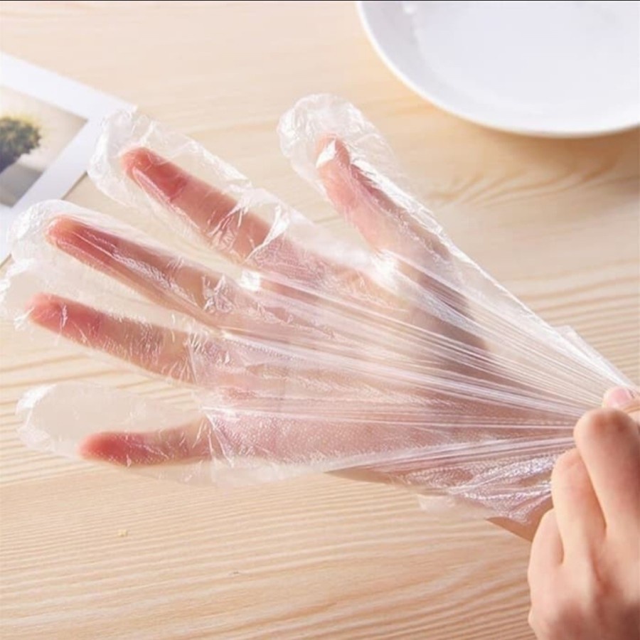 Sarung Tangan Plastik Sekali Pakai / Disposable Glove isi 100 lembar