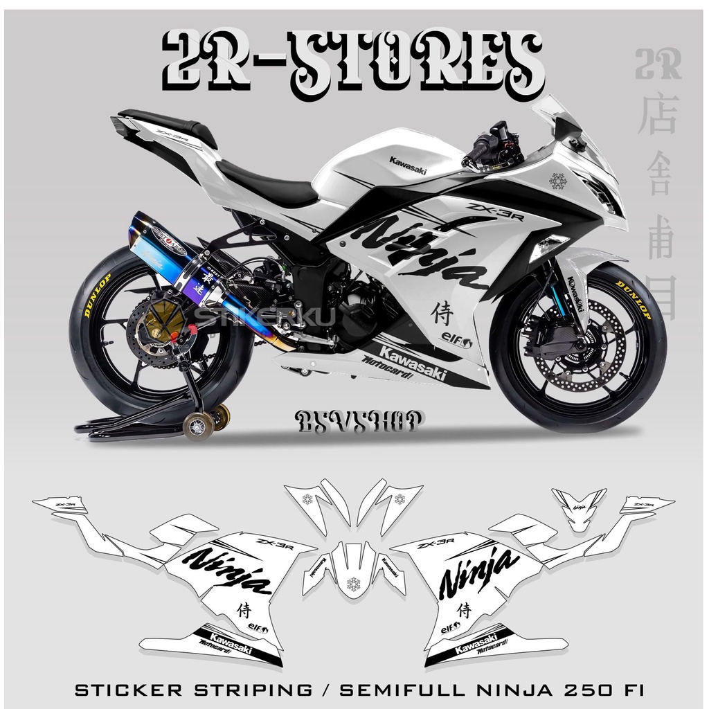 striping kawasaki ninja 250 fi semi full / stiker ninja 250 fi / variasi grafis / stiker motor ninja