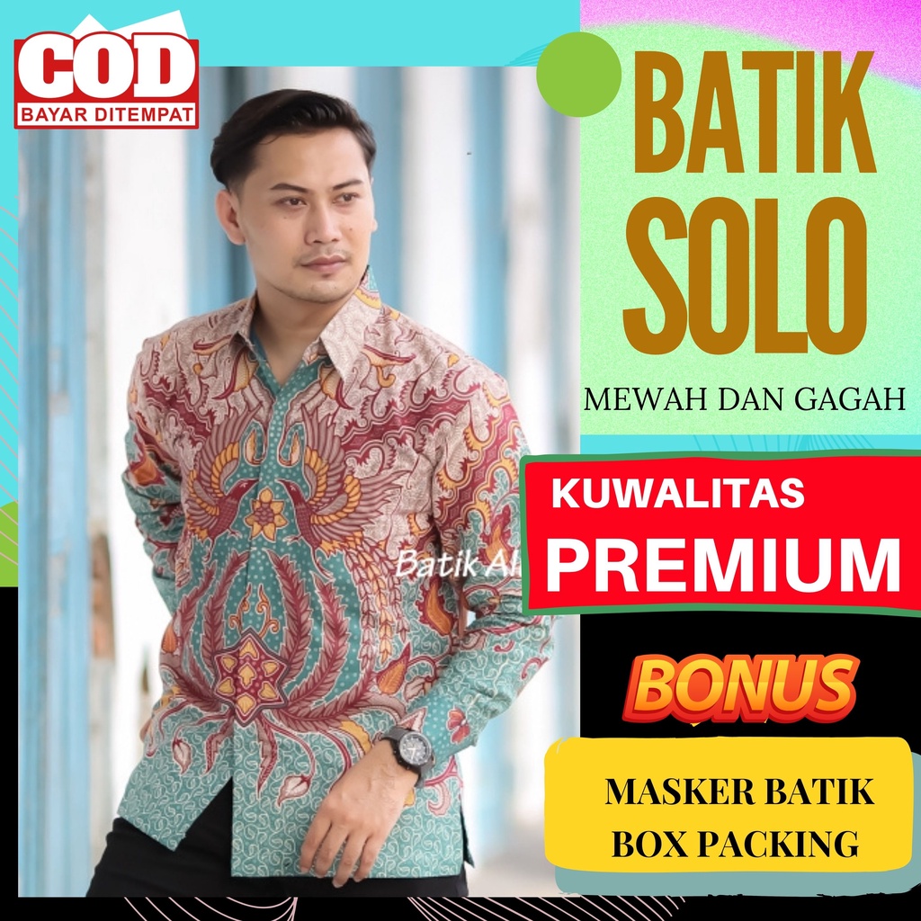 Atasan Kemeja Baju Batik Aluna Pria Lengan Panjang Premium Furing Reguler Fit Baju Cowok Moderen Ori