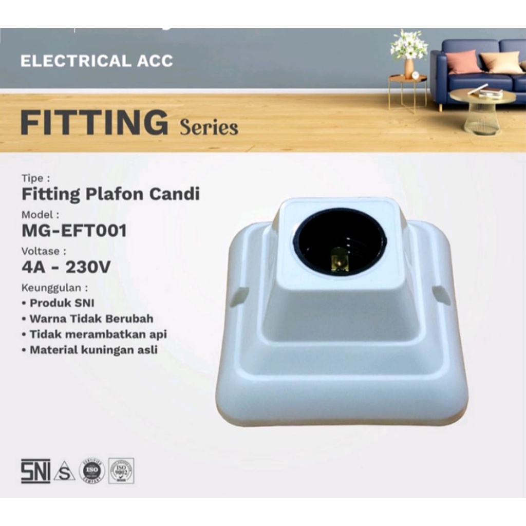 MORGEN New Fitting lampu Plafon MG-EFT001 Fitting Plafon Candi