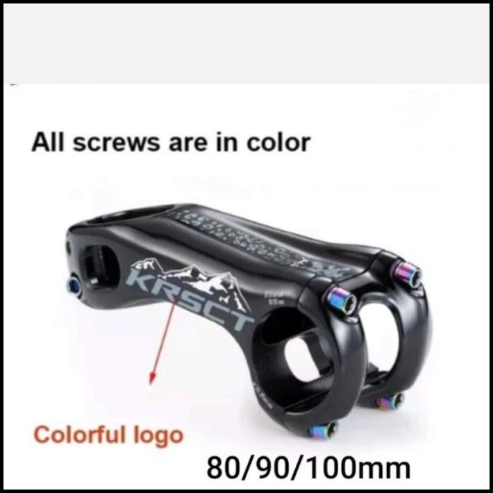 Promo Stem Krsct Hitam Rainbow 80 Mm Angle 20 Derajat 31,8 Mm Oversize
