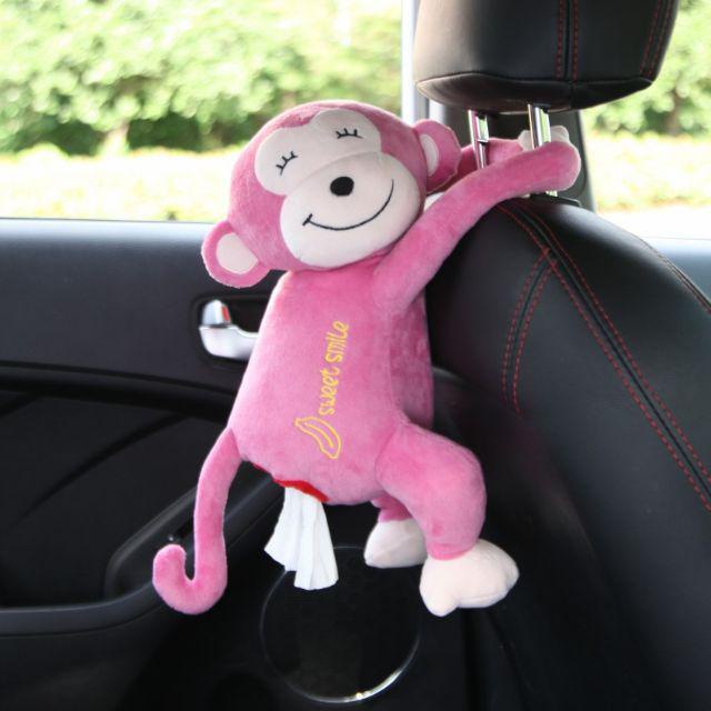 ShP3 Tempat Tisu Monyet Gantung Aksesoris Mobil / Kotak Tisu Monyet Lucu