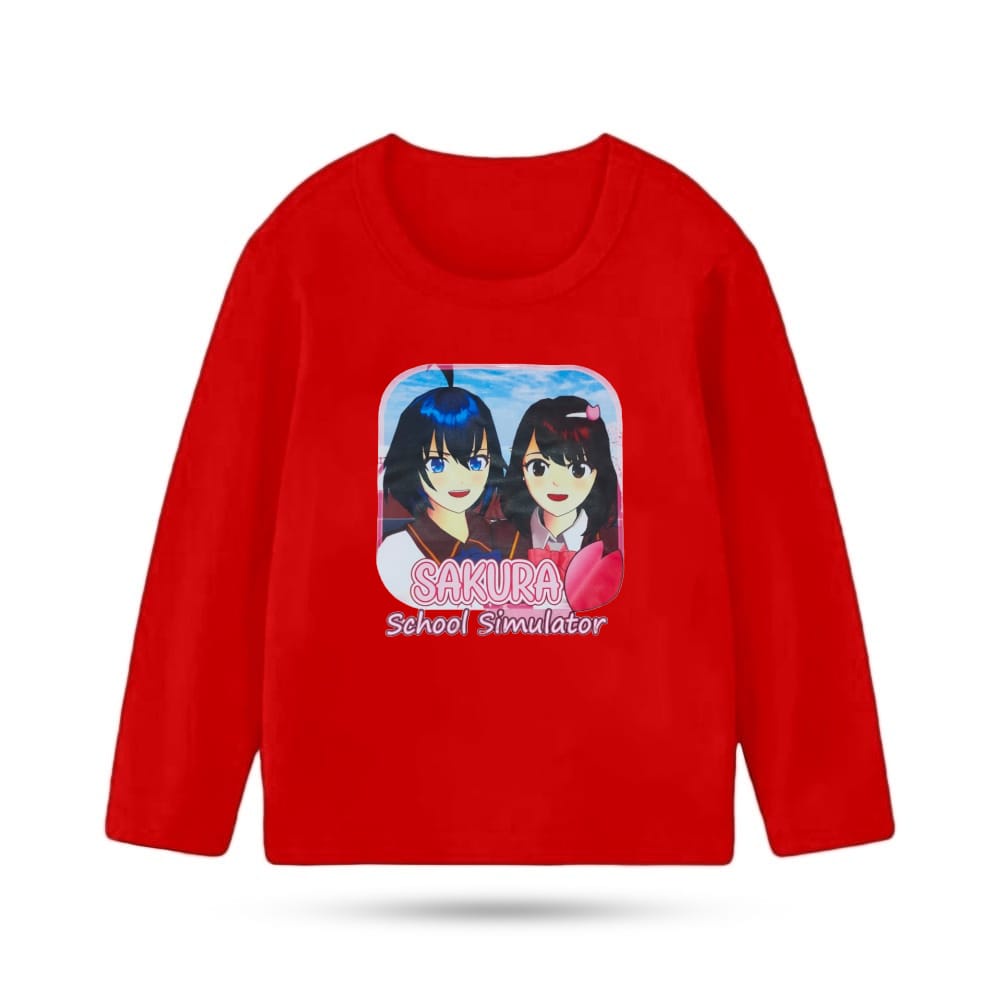 Kaos lengan panjang anak usia 1-12 tahun sakura school simulator two