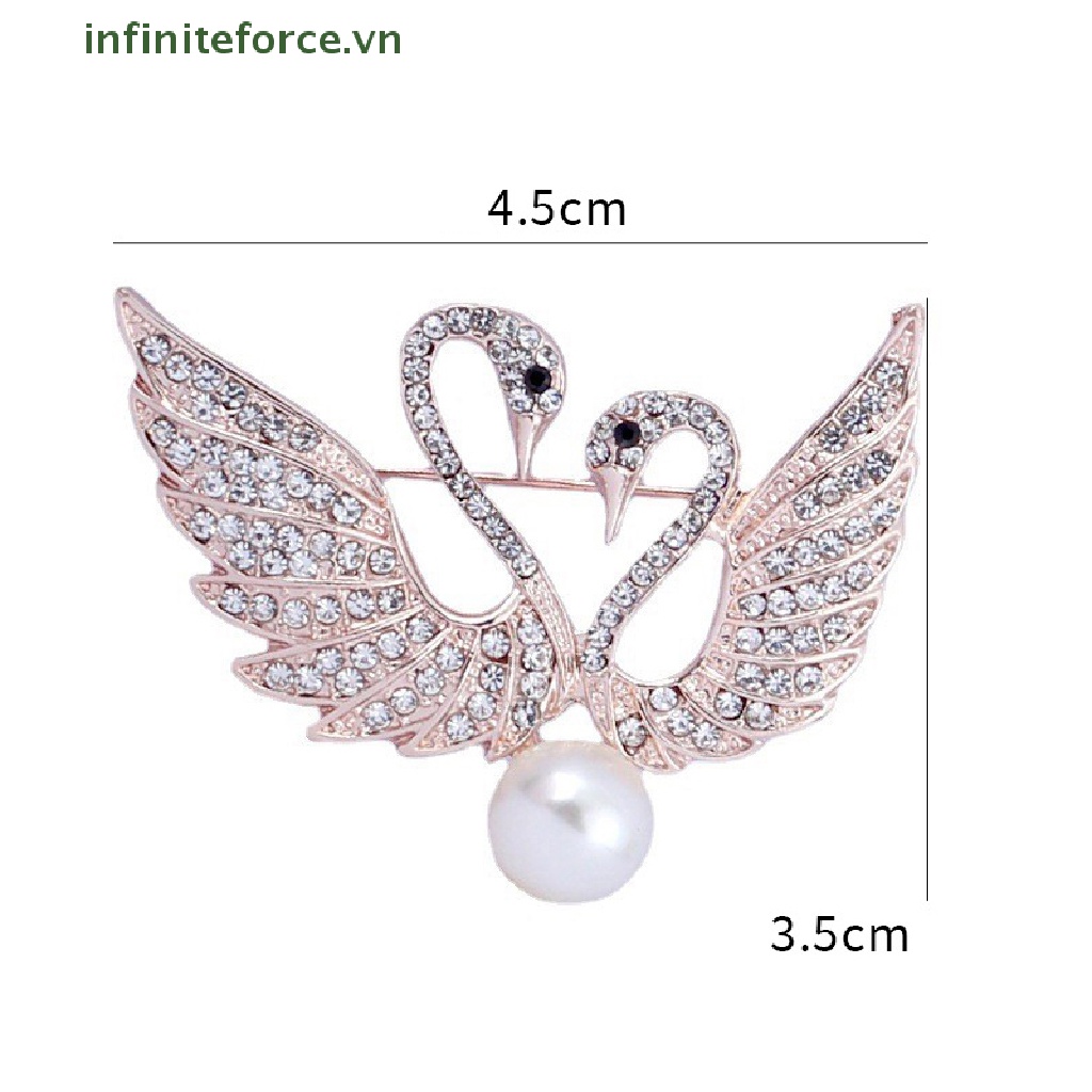 [INVN] Berlian Imitasi Mutiara Swan Bros Pesta Pernikahan Untuk Wanita Pakaian Brooch Aksesoris [VN]