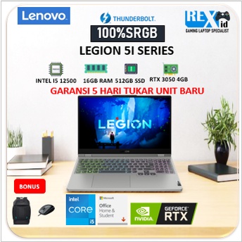 LENOVO LEGION 5I THUNDERBOLT 100%SRGB I5 12500H TGP95 RTX 3050 4GB 512SSD 16GB 165HZ